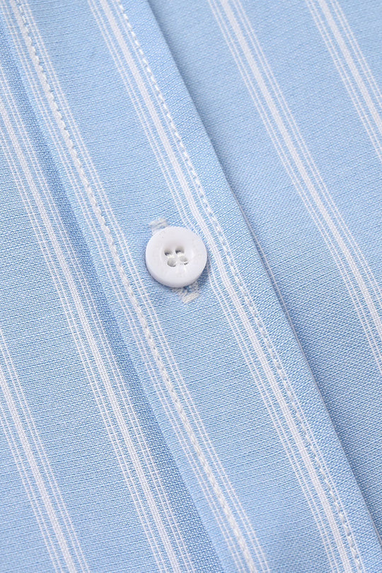 Boys Yarn Dyed Shirt (Stripe) - Blue