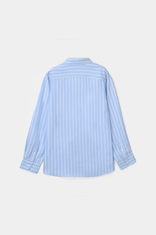 Boys Yarn Dyed Shirt (Stripe) - Blue