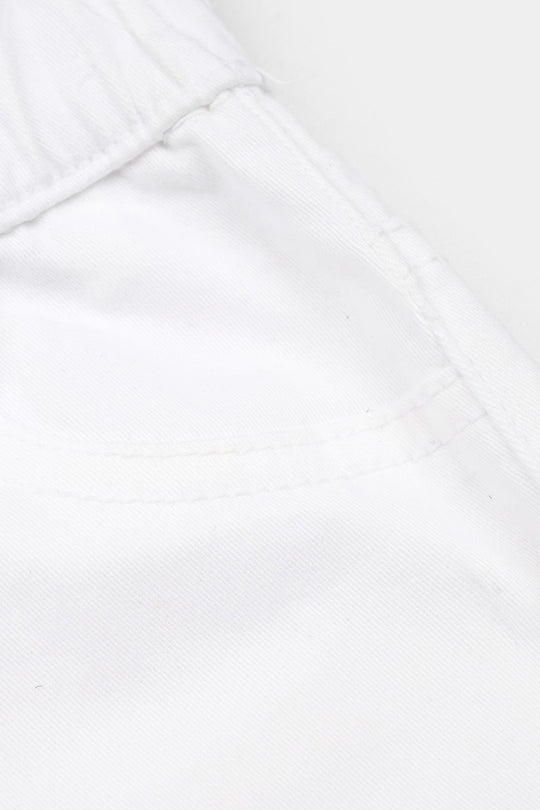 Girls Cotton Twill Basic Jeggings - White