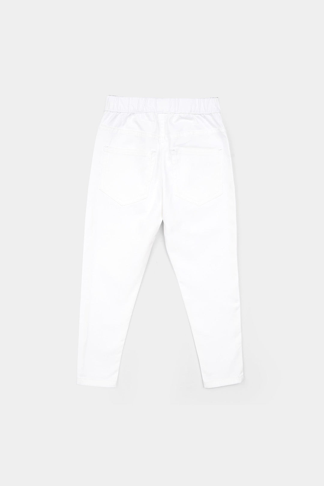 Girls Cotton Twill Basic Jeggings - White