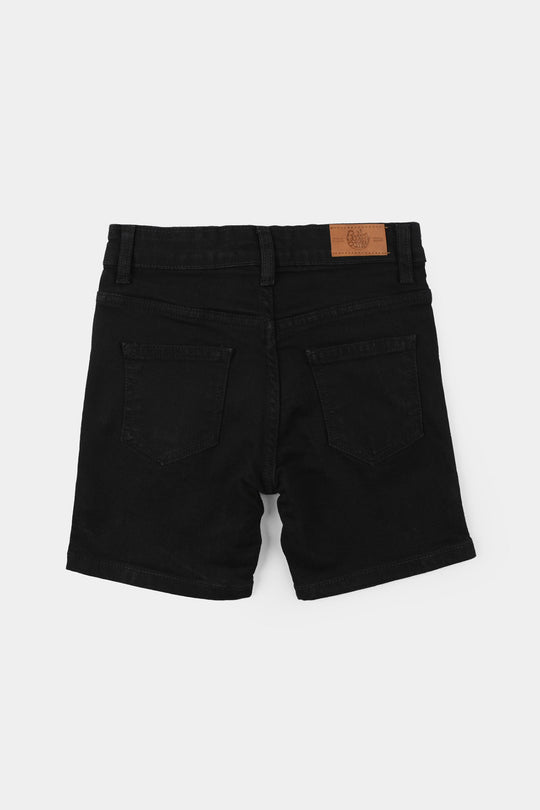 Boys Denim Stretch Shorts Basic - Black