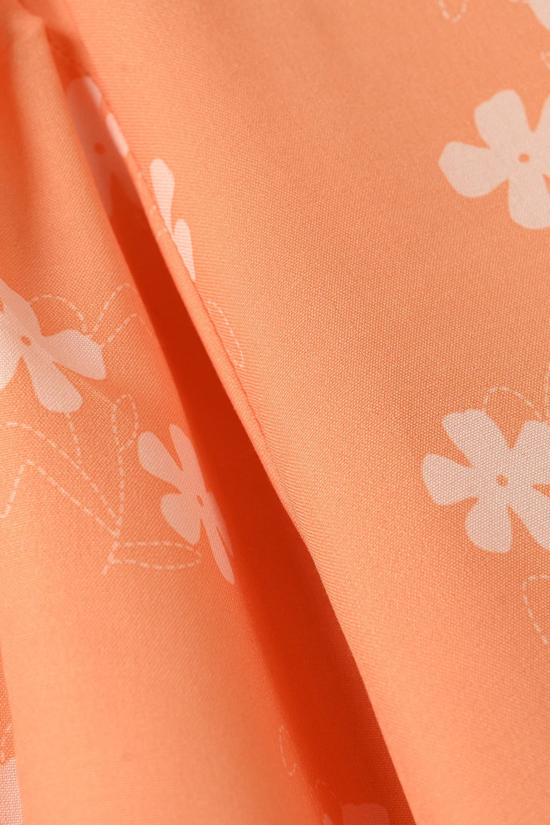 Girls Poly Mesh Printed Top - Peach