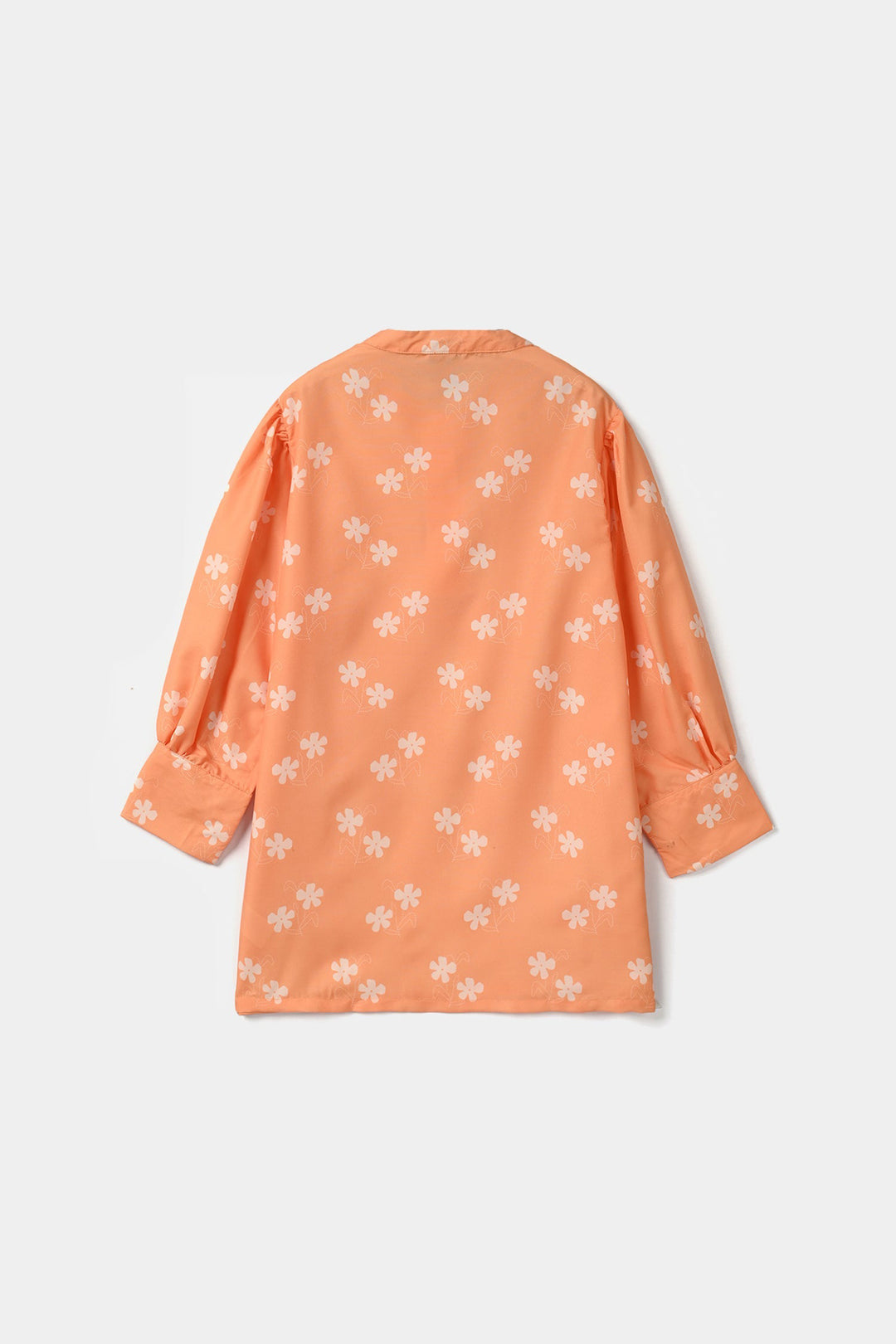 Girls Poly Mesh Printed Top - Peach