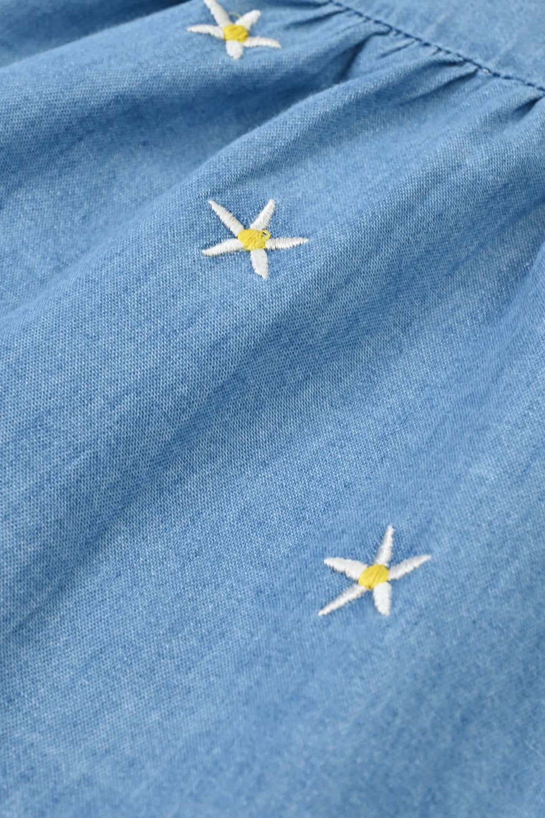 Infant Girls Tensile Embroidered Top (Stars) - Light Blue