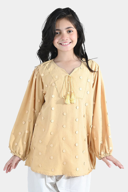 Girls Poly Crinkle Top (Fairy) – Yellow