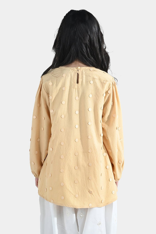 Girls Poly Crinkle Top (Fairy) – Yellow