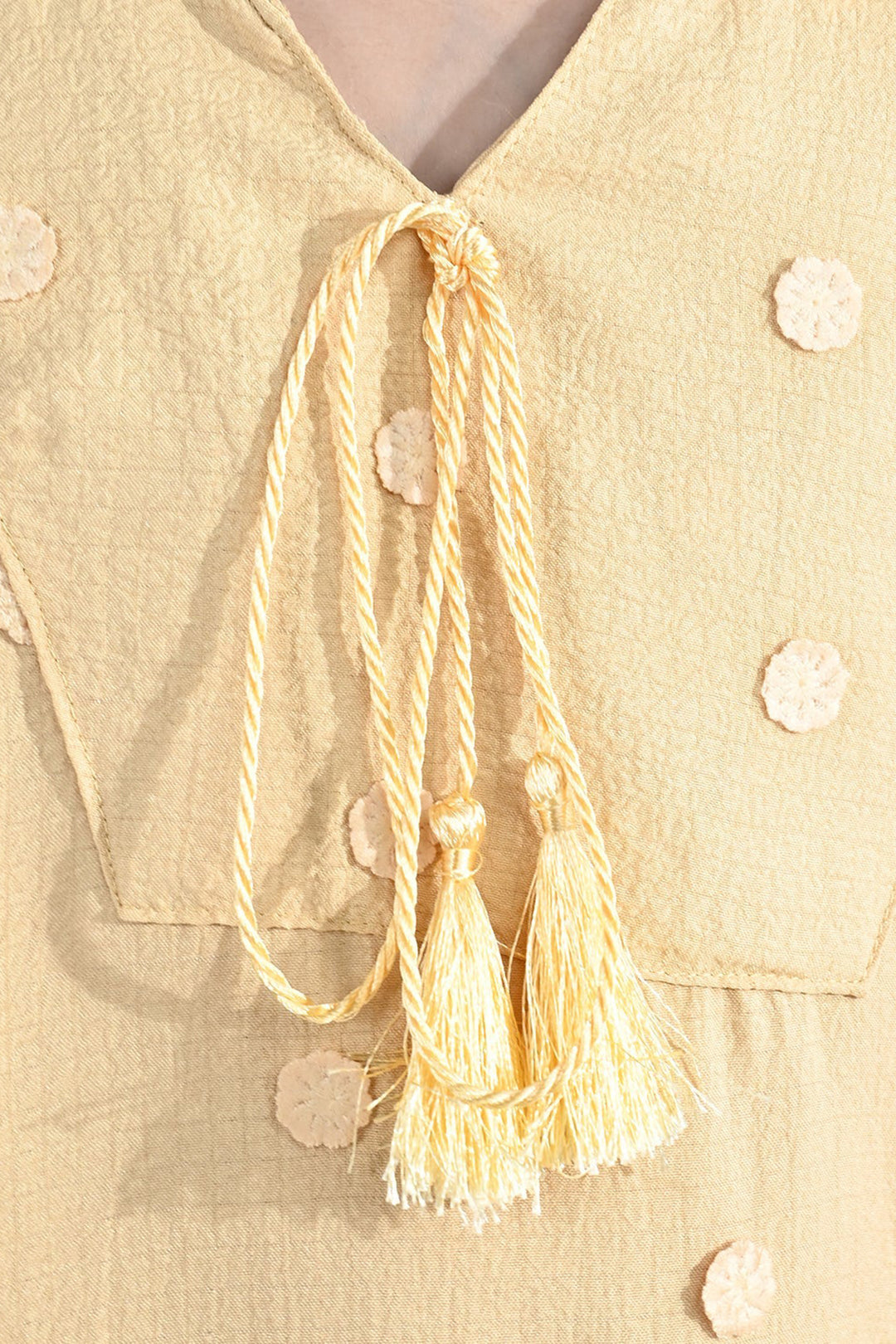 Girls Poly Crinkle Top (Fairy) – Yellow