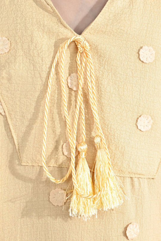 Girls Poly Crinkle Top (Fairy) – Yellow
