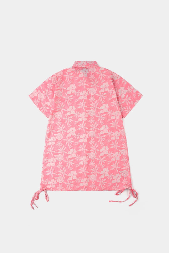 Girls Poly Lawn Casual Top (Mellow) – Pink