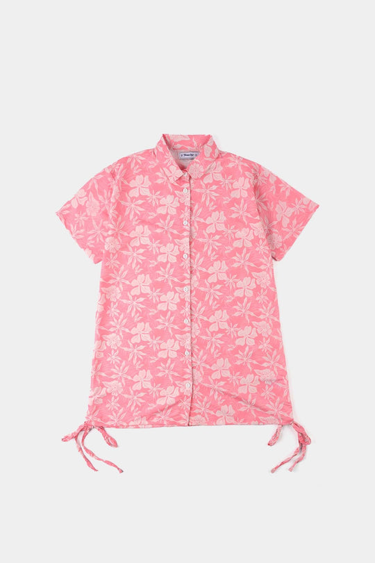 Girls Poly Lawn Casual Top (Mellow) – Pink