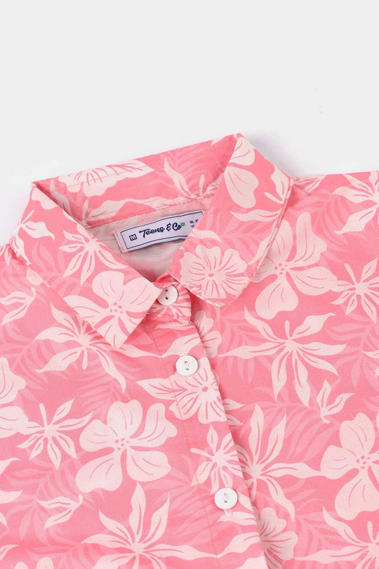 Girls Poly Lawn Casual Top (Mellow) – Pink