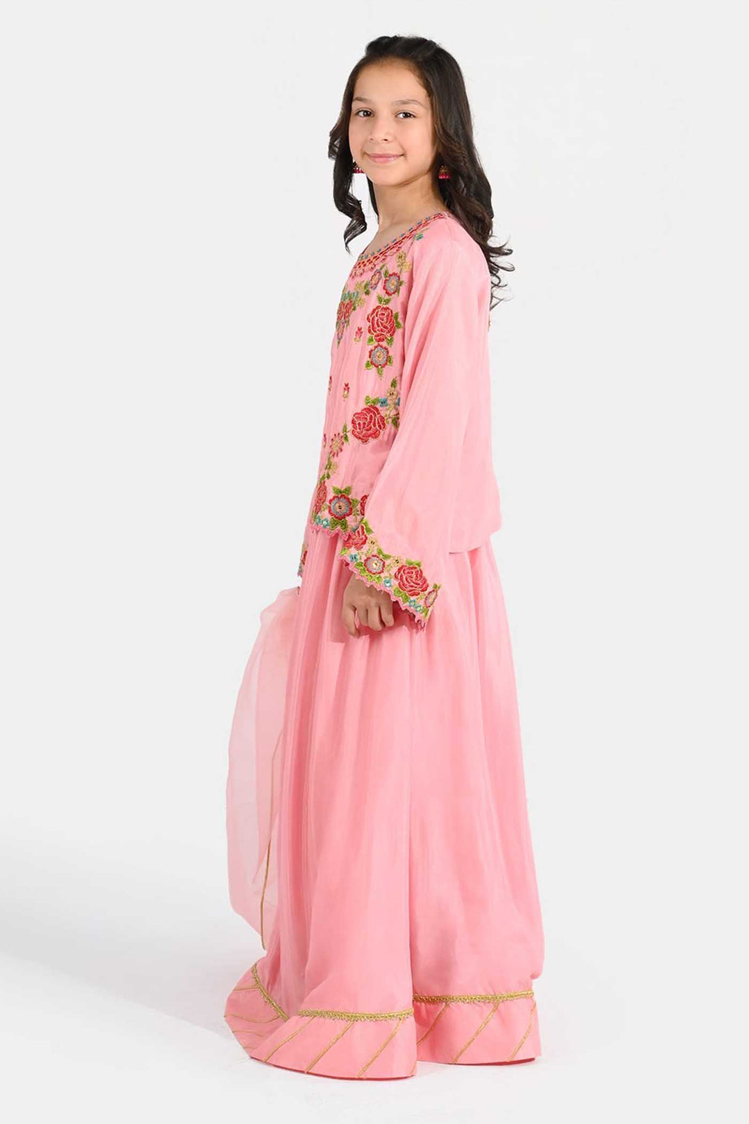 Girls Raw Silk 3-Piece Suit (Rose Gul) - Paradise Pink