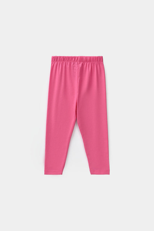 Infant Girls Lycra/Jersey Tights - Hot Pink