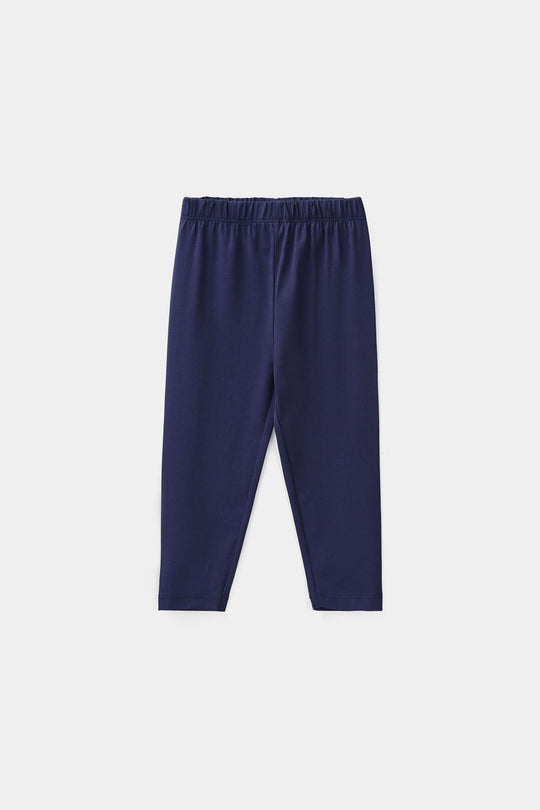 Infant Girls Lycra Jersey Tights - Navy