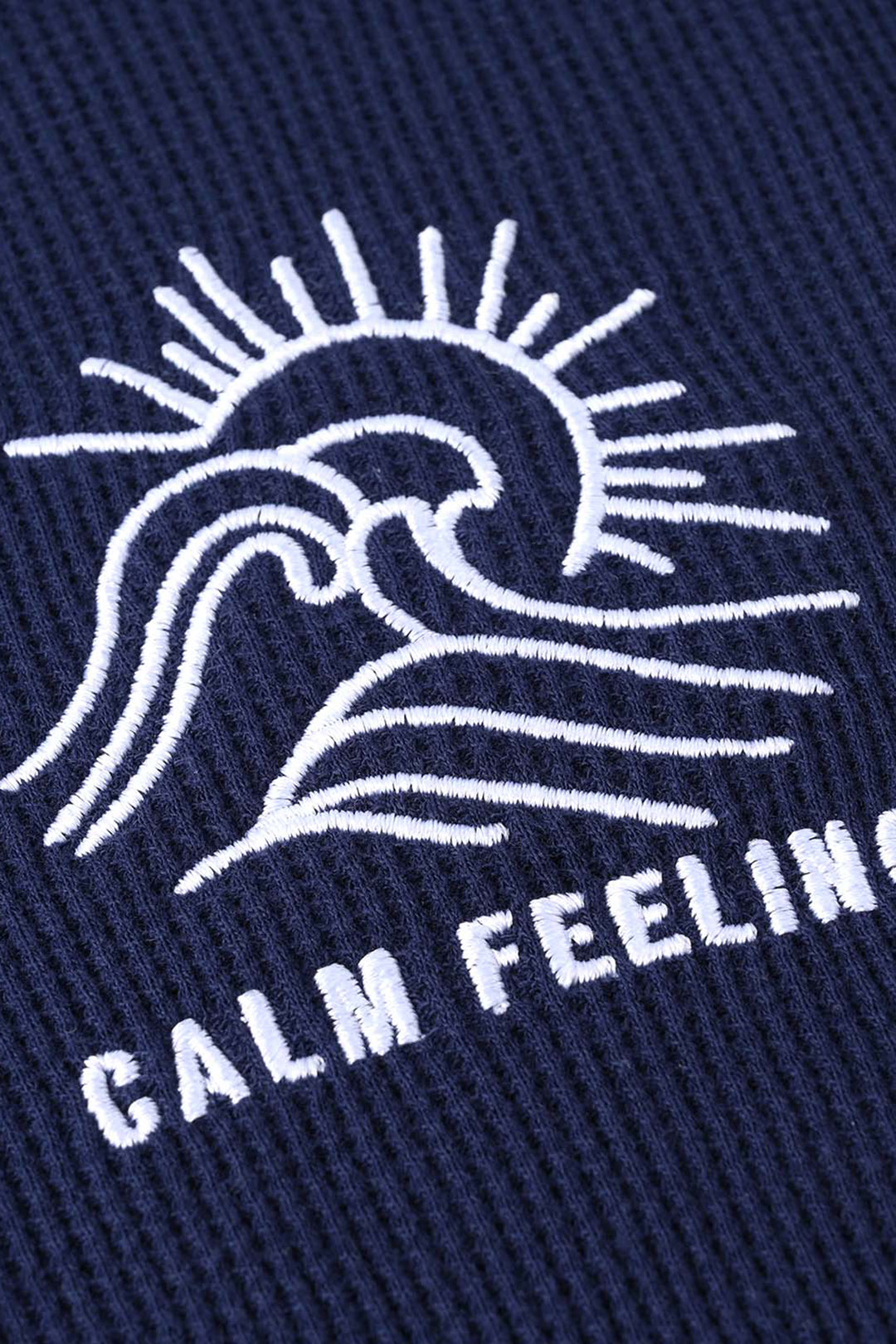 Boys Thermal Sando Calm Feelings - Navy Blue