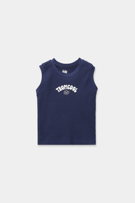 Infant Boys Thermal Sando (Tropicool) - Navy Blue