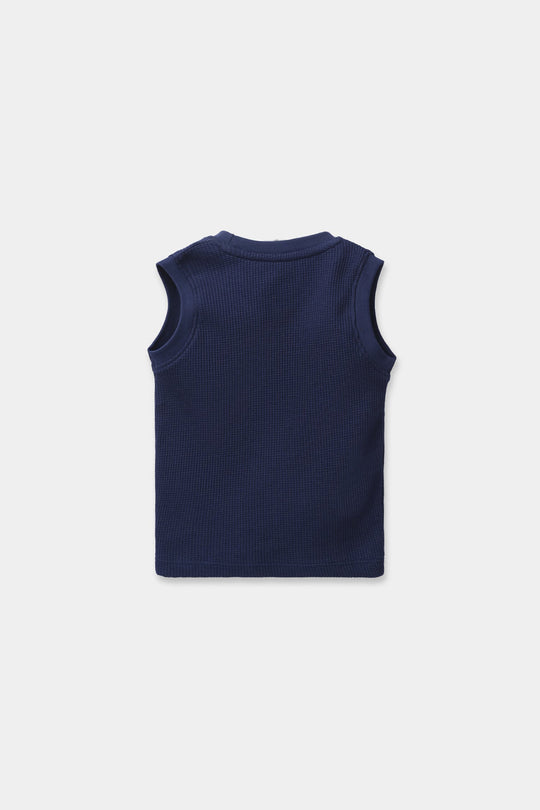 Infant Boys Thermal Sando (Tropicool) - Navy Blue