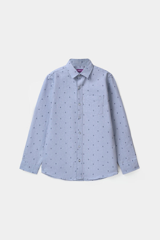 Boys Oxford Shirt (Anchor) - Blue