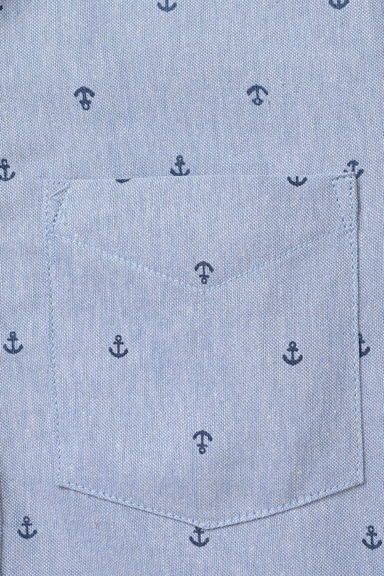 Boys Oxford Shirt (Anchor) - Blue