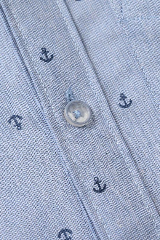 Boys Oxford Shirt (Anchor) - Blue