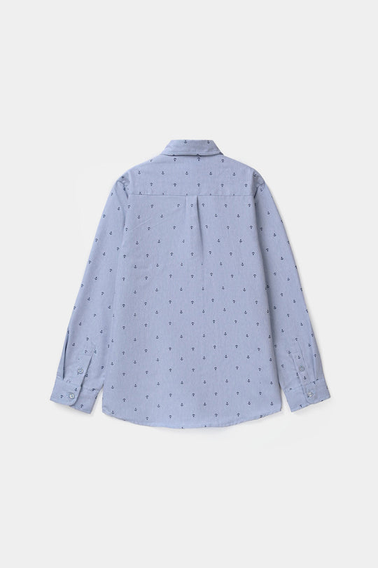 Boys Oxford Shirt (Anchor) - Blue