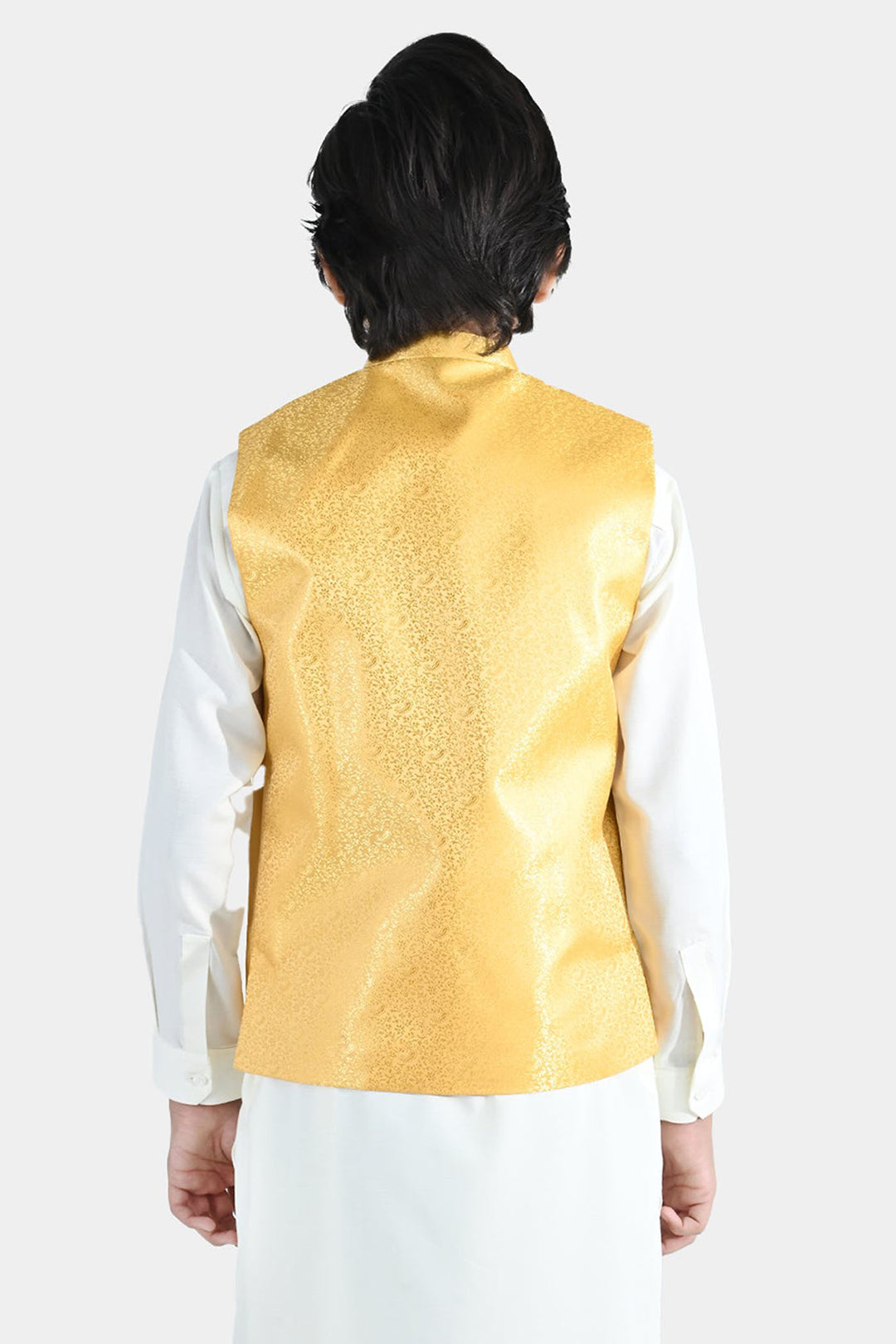 Boys Poly Viscose Waistcoat (Essential)-Yellow