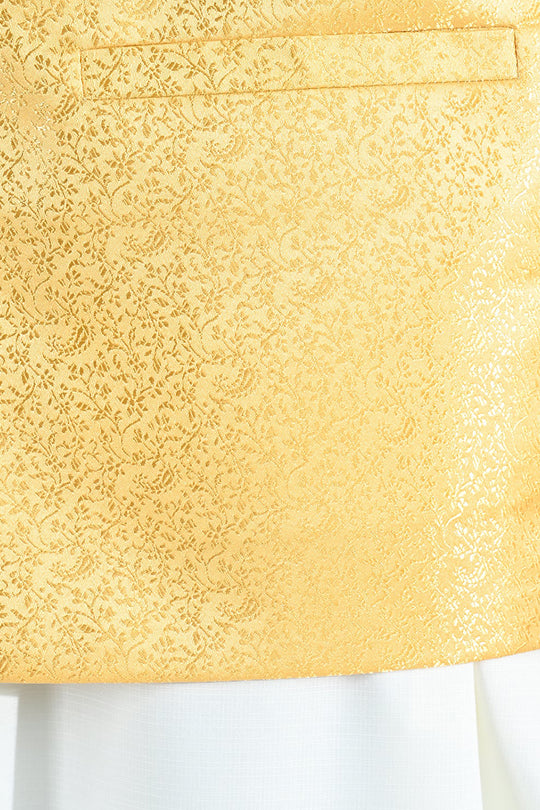 Boys Poly Viscose Waistcoat (Essential)-Yellow