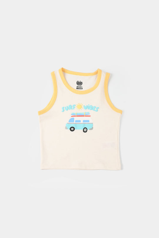 Infant Boys Jersey/Terry Sando (Surf Vibes) - Off White