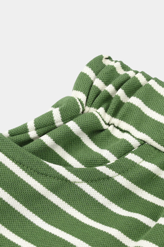 Boys Jumbo Pique Short (Stripes) - Green