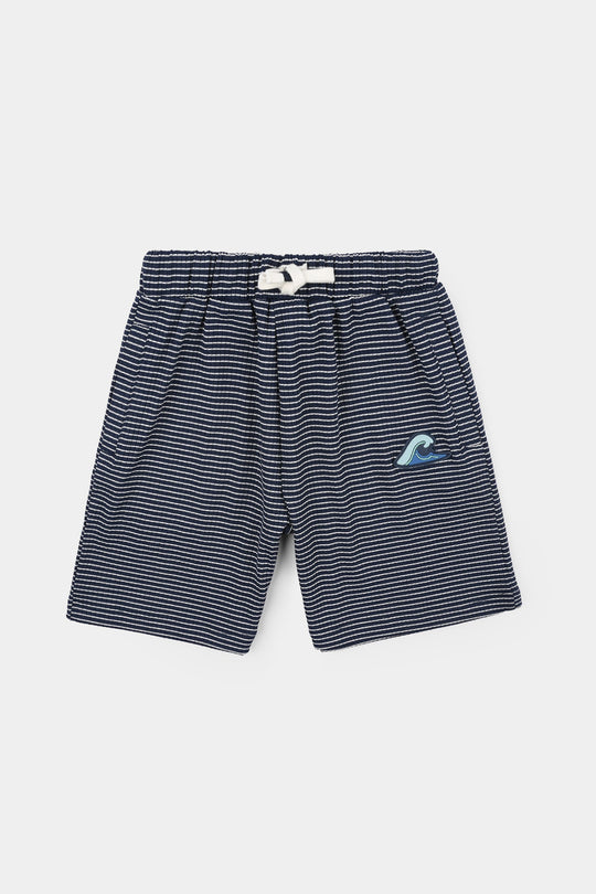 Boys Jacquard Shorts (Wave) - Blue