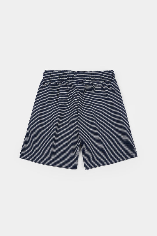 Boys Jacquard Shorts (Wave) - Blue