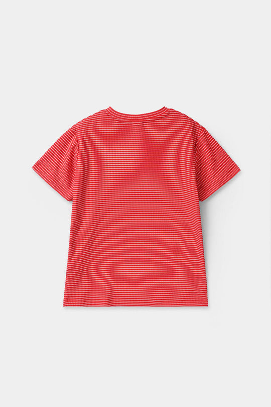 Boys Rib T-Shirt Level Up - Red