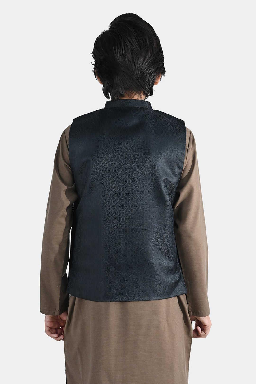 Boys Poly Viscose Waist Coat - Black