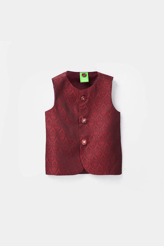 Infant Boys Poly Viscos Waist Coat - Red