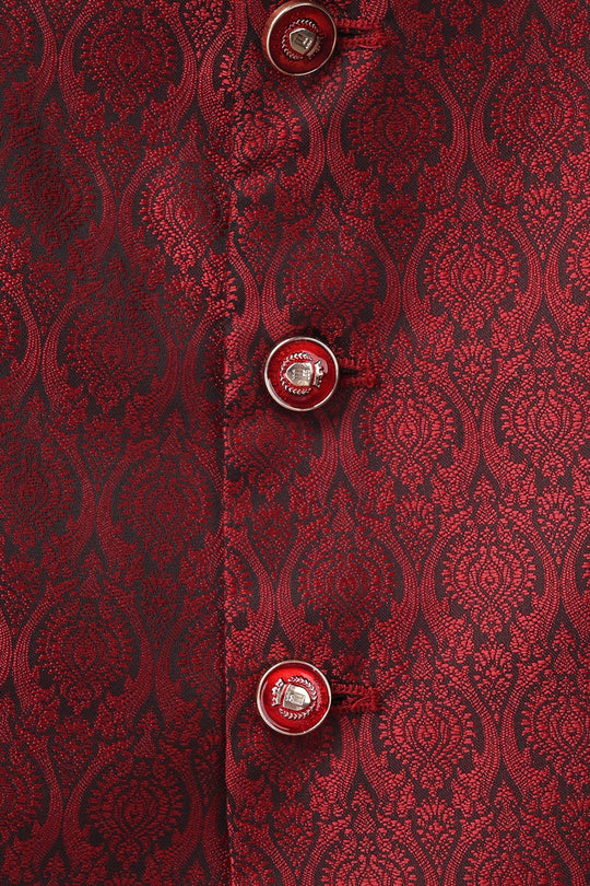 Infant Boys Poly Viscos Waist Coat - Red