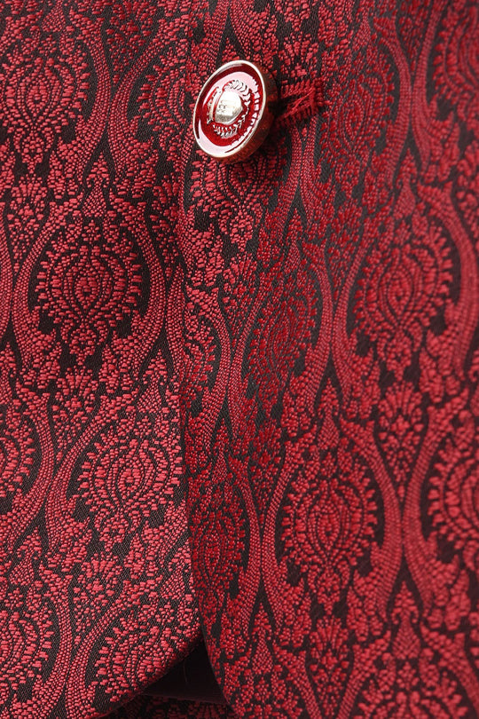 Infant Boys Poly Viscos Waist Coat - Red