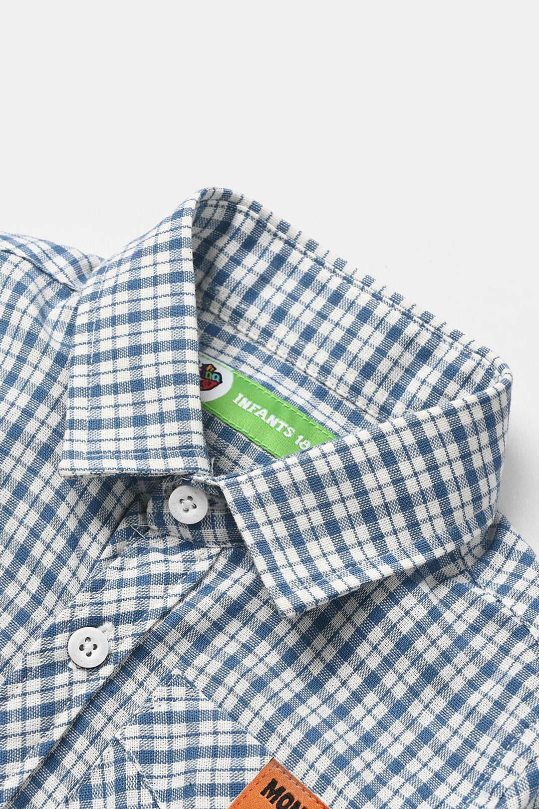 Infant Boys Yarn Dyed Shirt (Monster Team) - Blue