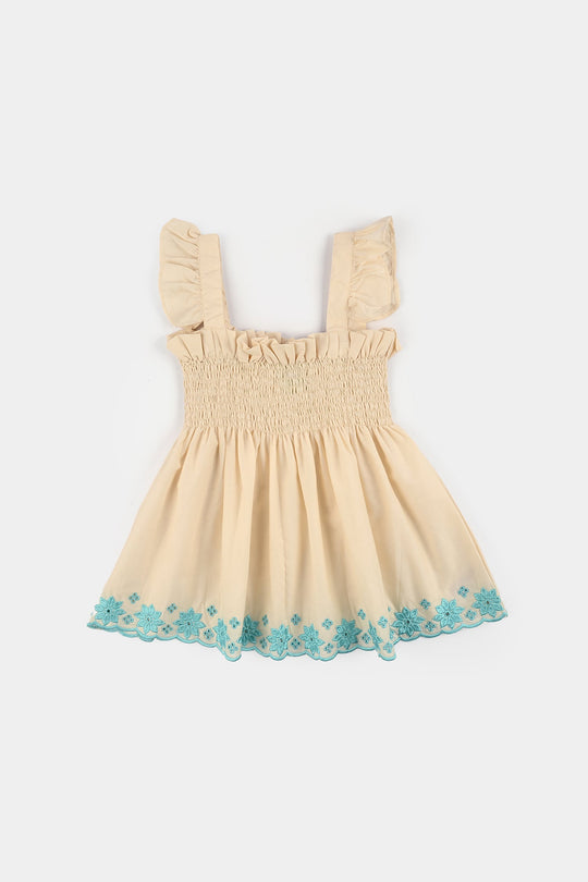 Girls Cotton Emb 2Pcs Mini Diva-Off.White