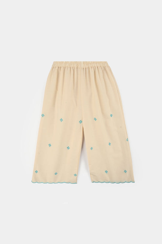 Girls Cotton Emb 2Pcs Mini Diva-Off.White