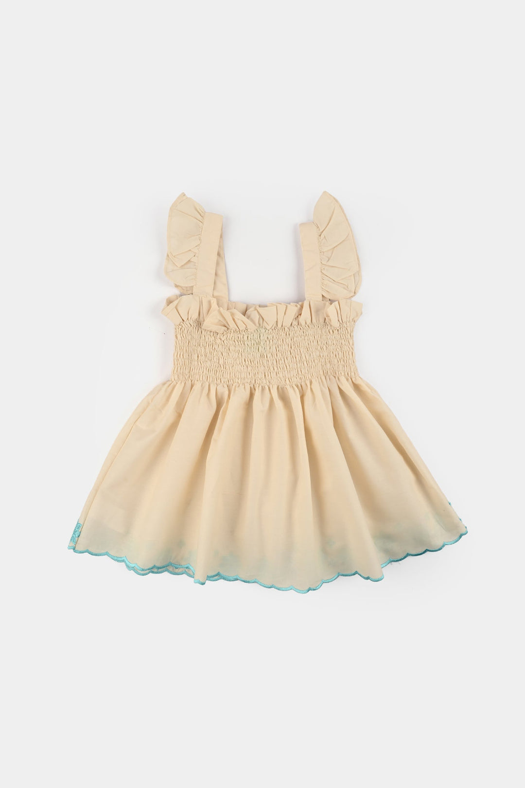 Girls Cotton Emb 2Pcs Mini Diva-Off.White