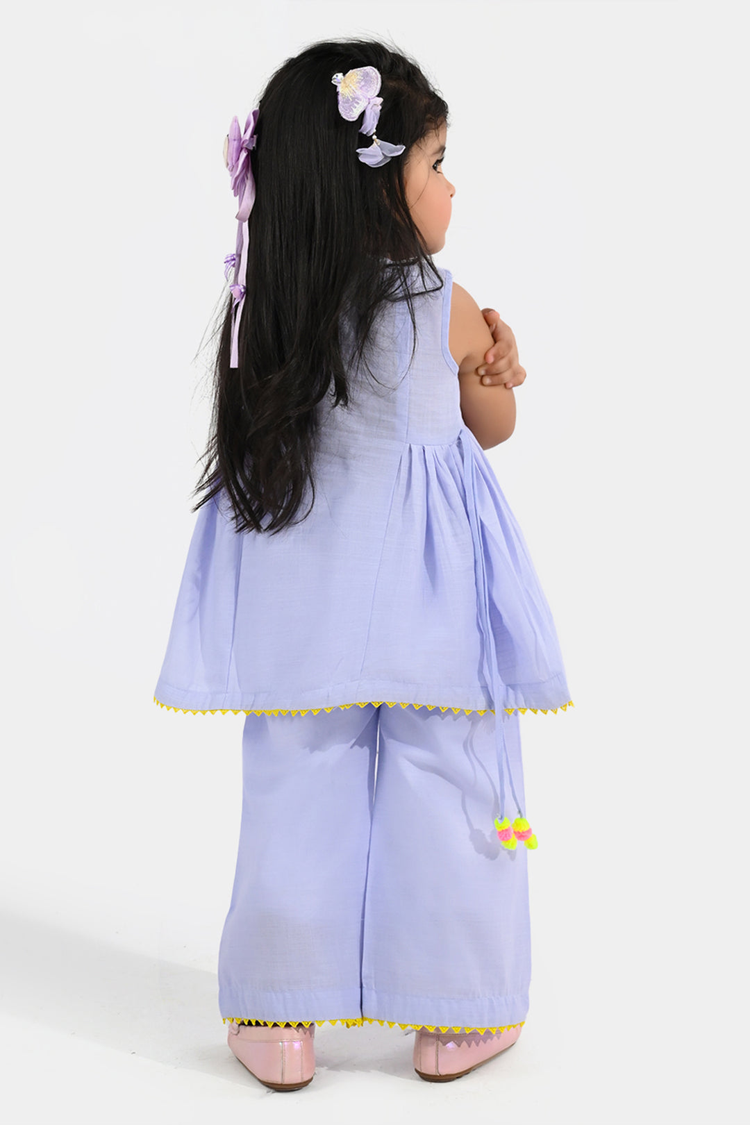 Infant Girls Cotton Slub Embroidery 2Pcs (Glam Doll) - Lilac