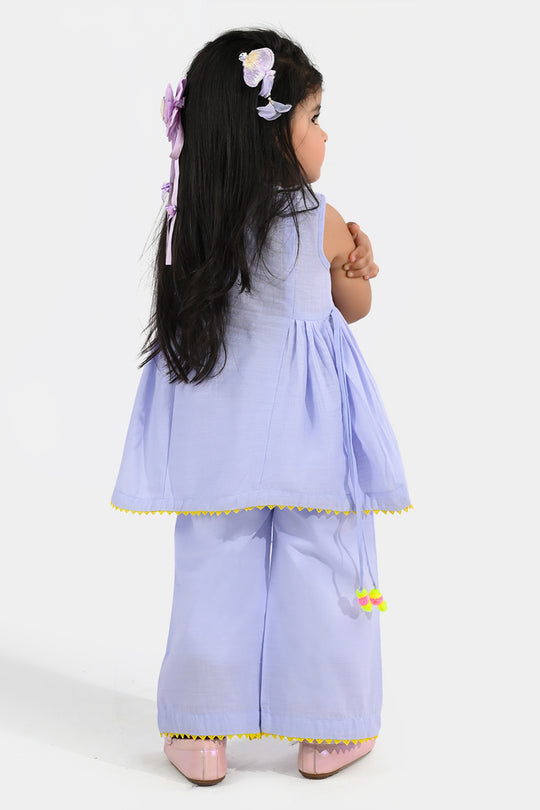 Infant Girls Cotton Slub Embroidery 2Pcs (Glam Doll) - Lilac