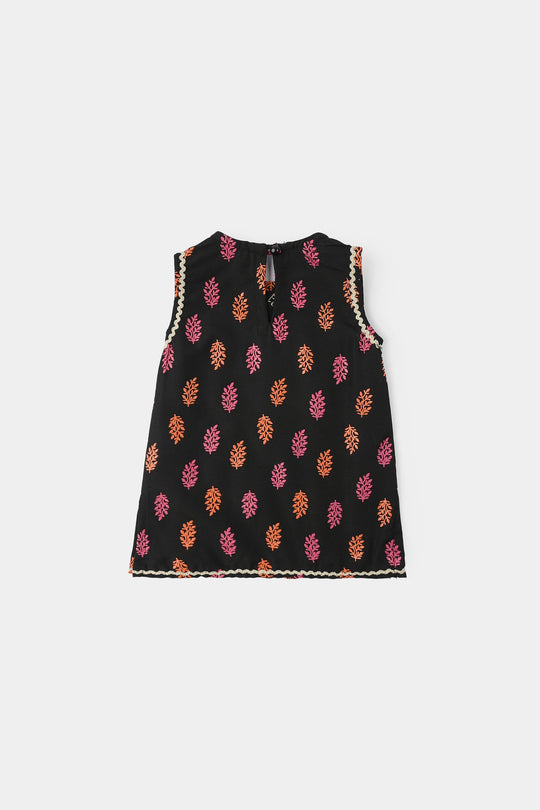 Infant Girls Raw Silk 2Pcs - Black
