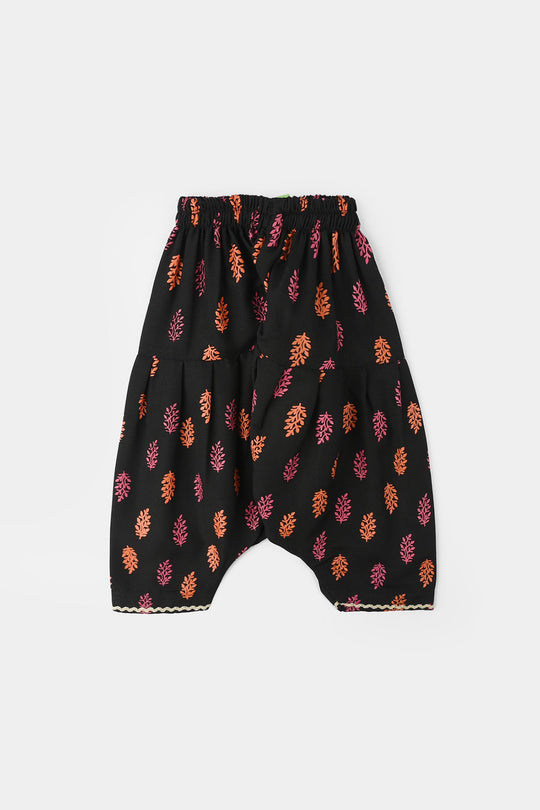 Infant Girls Raw Silk 2Pcs - Black