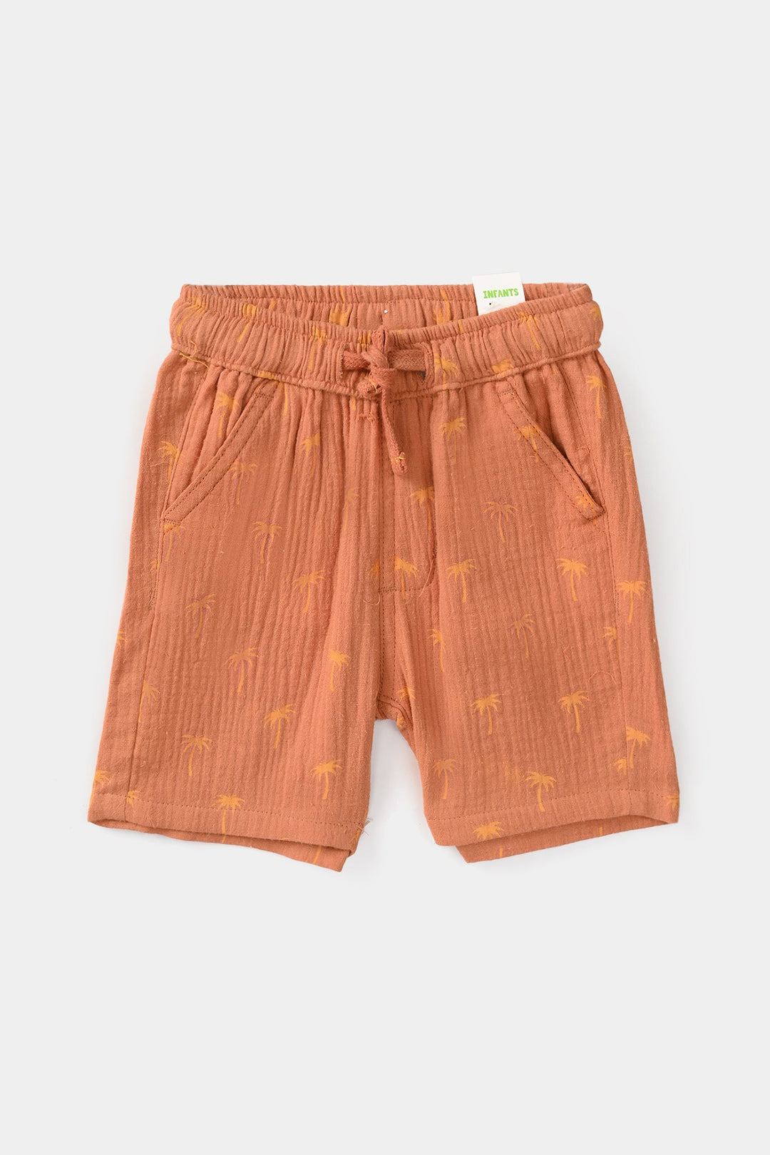 Infant Boys Gauze Woven Suit Palm Tree - Brown