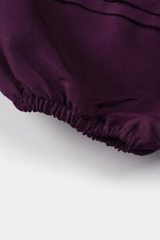 Girls Poly Cambric Embroidered Kurti – Purple