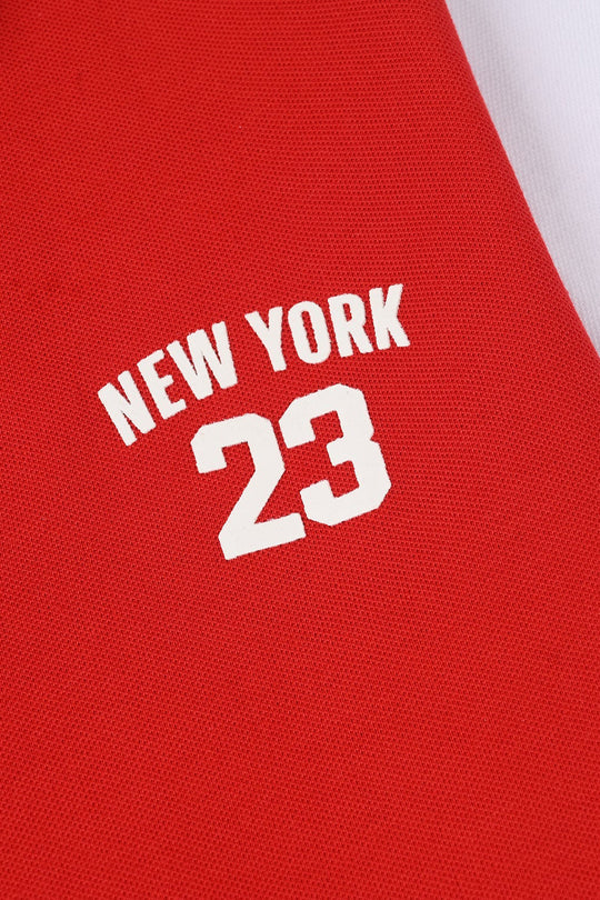 Boys Cotton PK Polo New York - Red/White