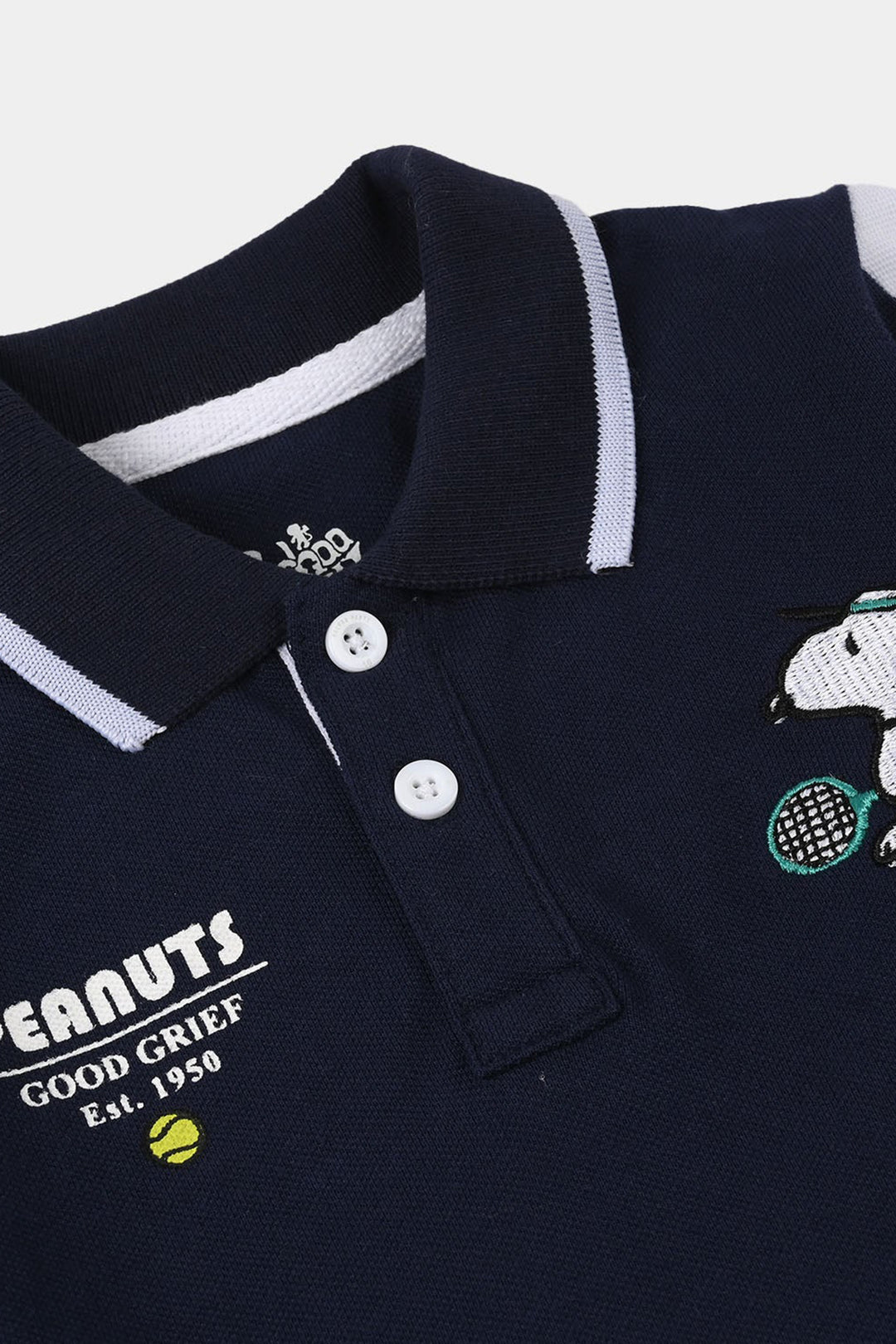 Infant Boys Cotton PK Polo Peanut - Navy Blue