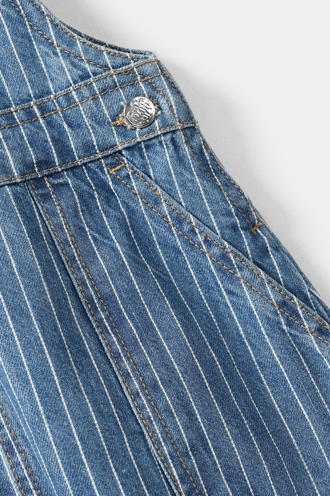 Boys Denim Rigid Over All Fun Time - Dark Blue