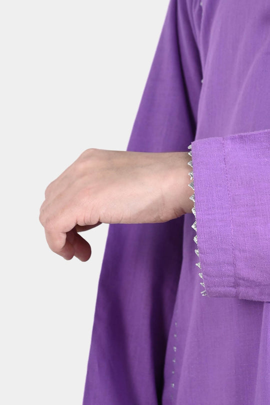 Girls Cotton Slub 2Pcs - Lavender/Purple